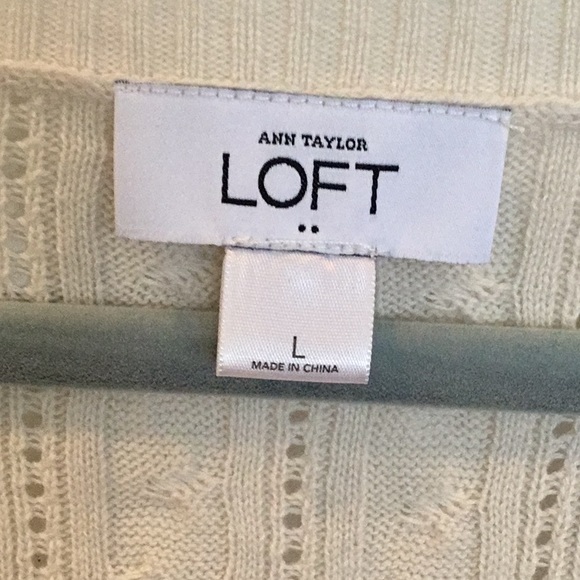 New Ann Taylor Knit Cream 3/4 Sleeved Top - Picture 2 of 6